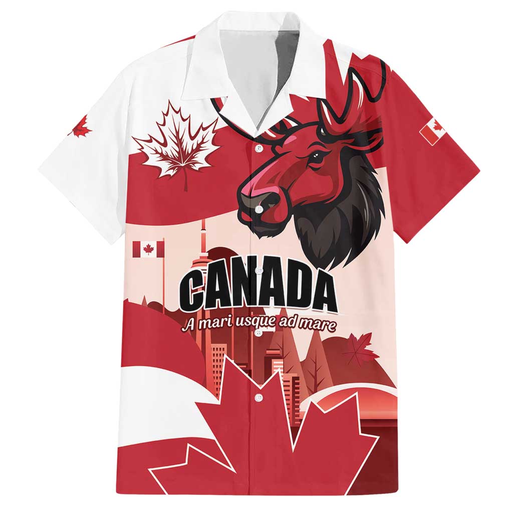 Personalised Canada Day 1867 Hawaiian Shirt Moose With Maple Leaves