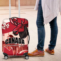 Canada Day 1867 Luggage Cover Moose With Maple Leaves