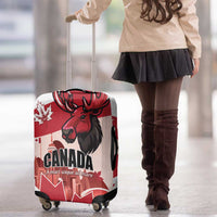 Canada Day 1867 Luggage Cover Moose With Maple Leaves