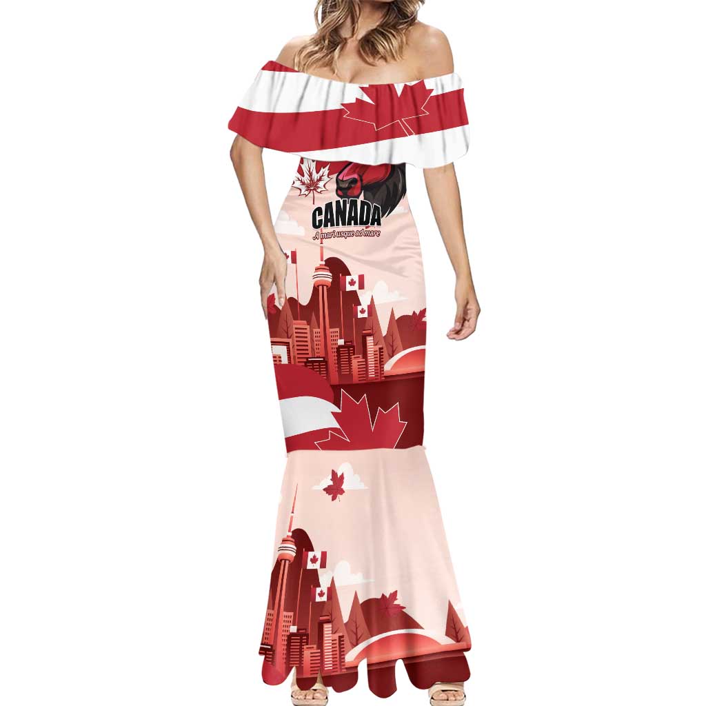 Personalised Canada Day 1867 Mermaid Dress Moose With Maple Leaves