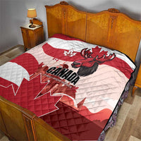 Canada Day 1867 Quilt Moose With Maple Leaves