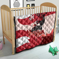 Canada Day 1867 Quilt Moose With Maple Leaves