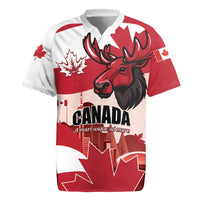 Personalised Canada Day 1867 Rugby Jersey Moose With Maple Leaves
