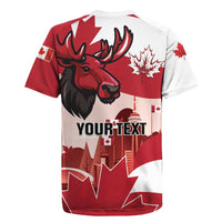 Personalised Canada Day 1867 Rugby Jersey Moose With Maple Leaves