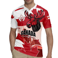 Personalised Canada Day 1867 Rugby Jersey Moose With Maple Leaves