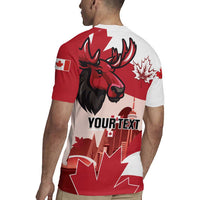 Personalised Canada Day 1867 Rugby Jersey Moose With Maple Leaves