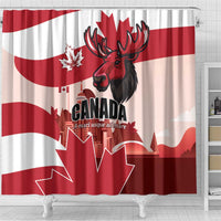 Canada Day 1867 Shower Curtain Moose With Maple Leaves
