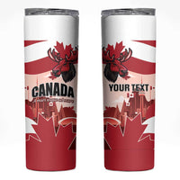 Personalised Canada Day 1867 Skinny Tumbler Moose With Maple Leaves