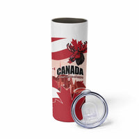 Personalised Canada Day 1867 Skinny Tumbler Moose With Maple Leaves