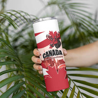 Personalised Canada Day 1867 Skinny Tumbler Moose With Maple Leaves