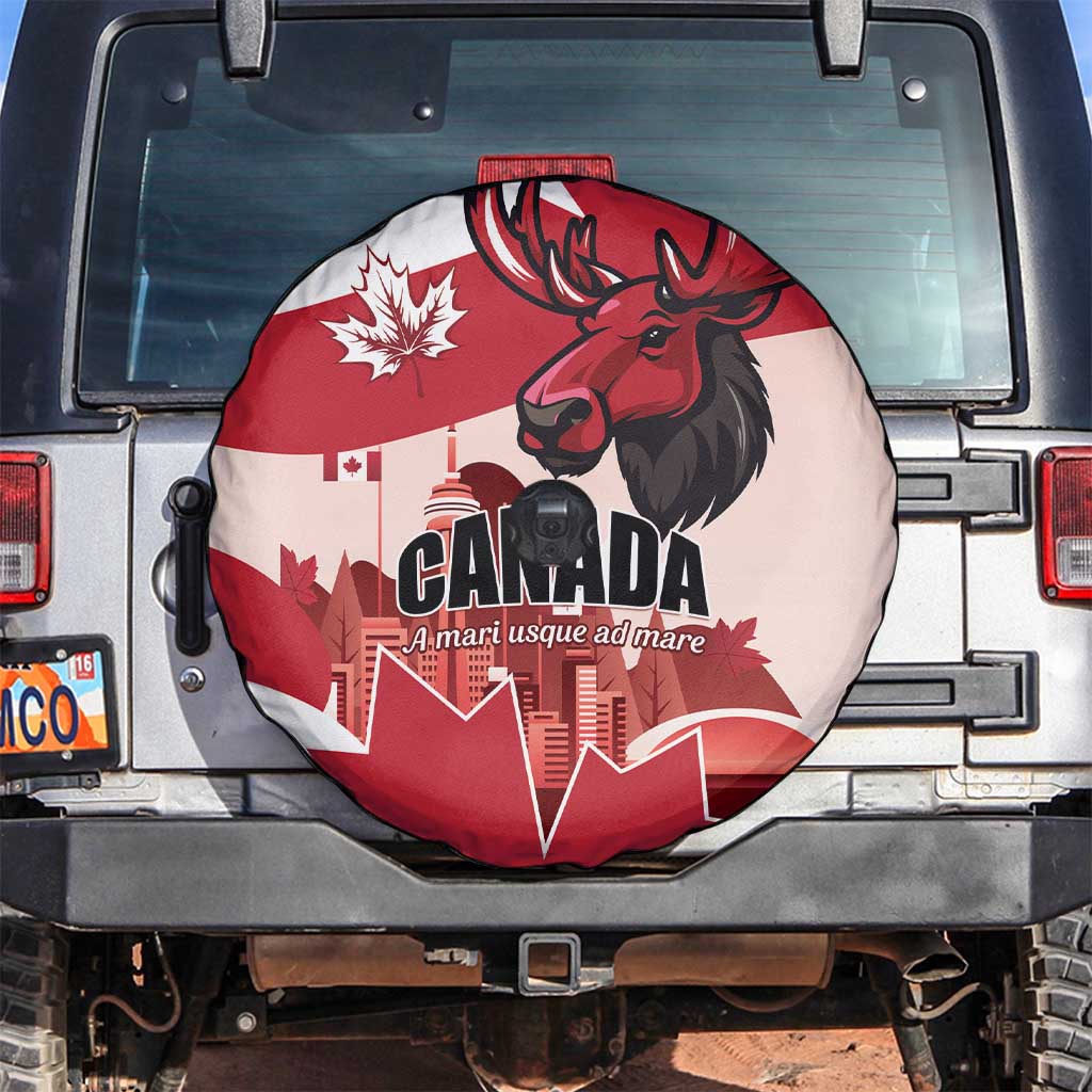 Canada Day 1867 Spare Tire Cover Moose With Maple Leaves
