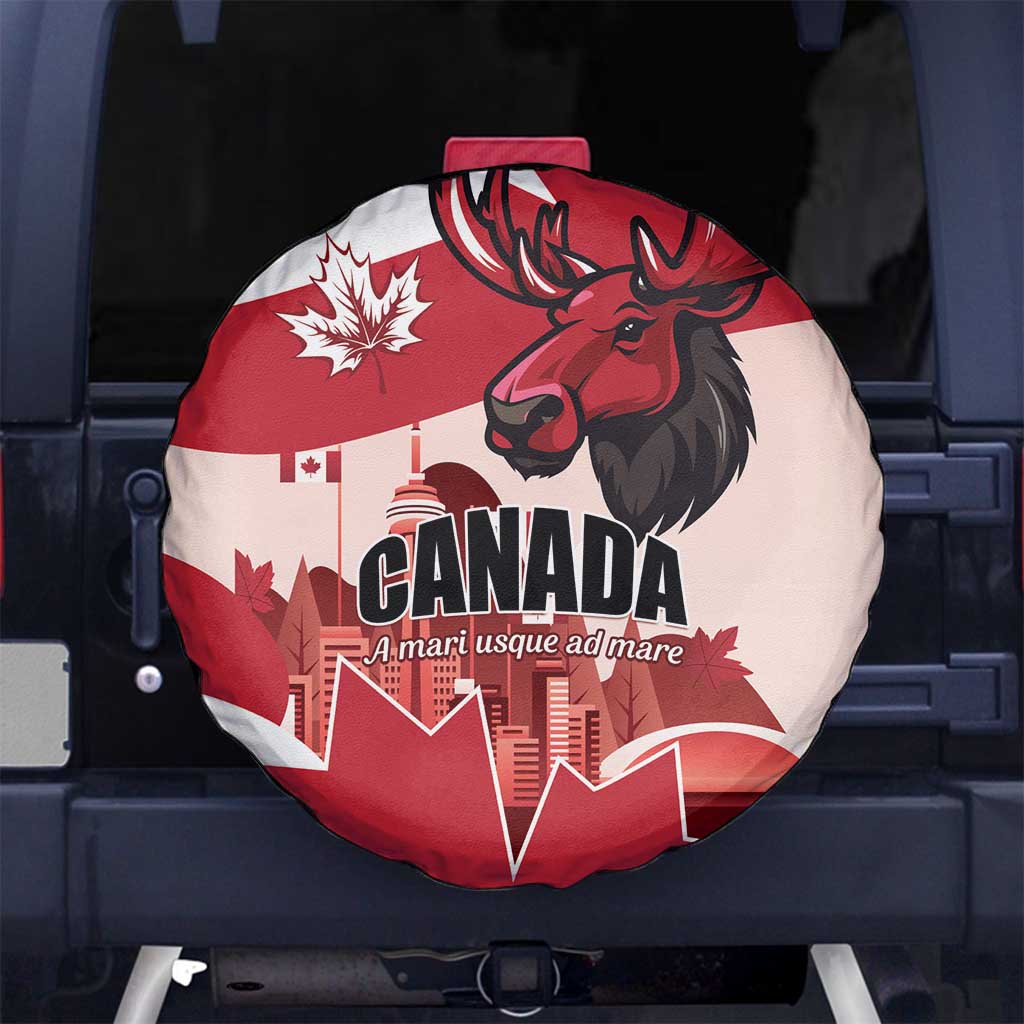 Canada Day 1867 Spare Tire Cover Moose With Maple Leaves