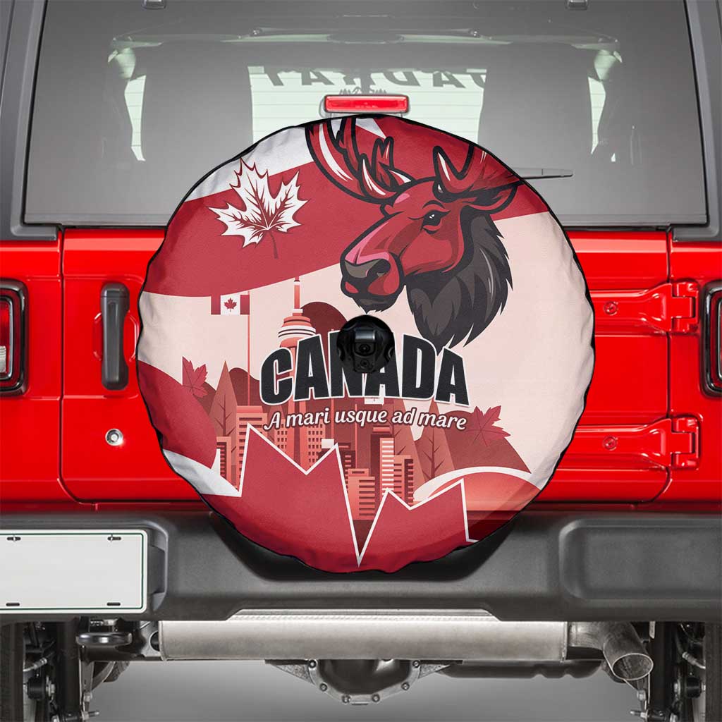 Canada Day 1867 Spare Tire Cover Moose With Maple Leaves