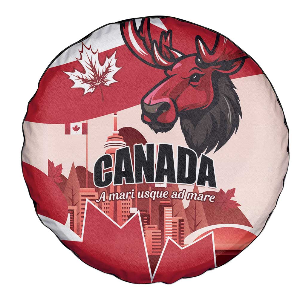 Canada Day 1867 Spare Tire Cover Moose With Maple Leaves