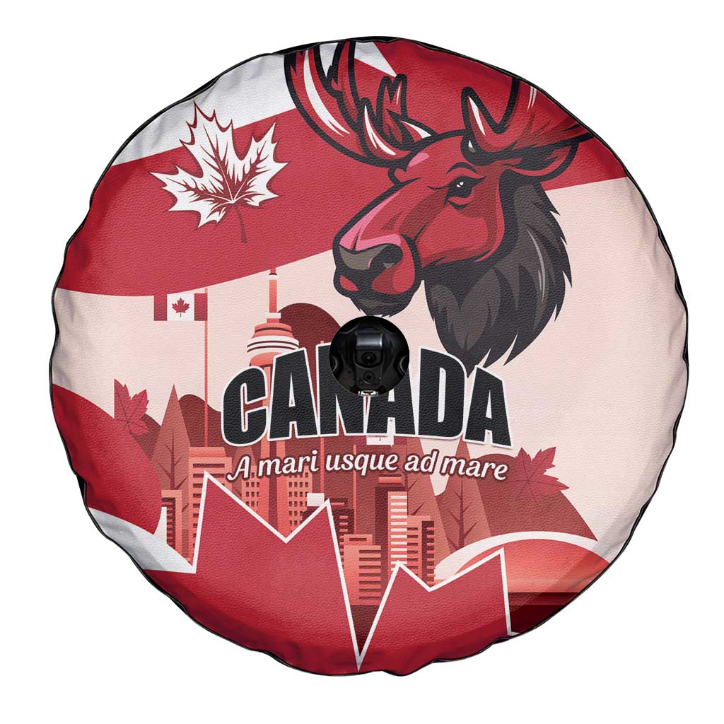 Canada Day 1867 Spare Tire Cover Moose With Maple Leaves