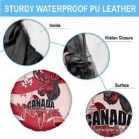 Canada Day 1867 Spare Tire Cover Moose With Maple Leaves