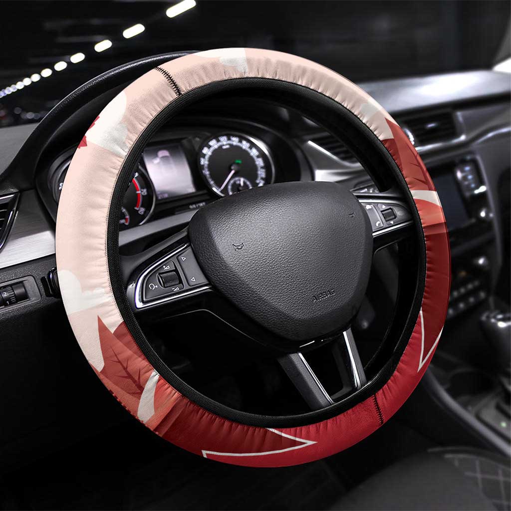 Canada Day 1867 Steering Wheel Cover Moose With Maple Leaves