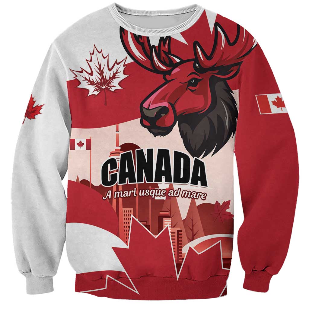Personalised Canada Day 1867 Sweatshirt Moose With Maple Leaves
