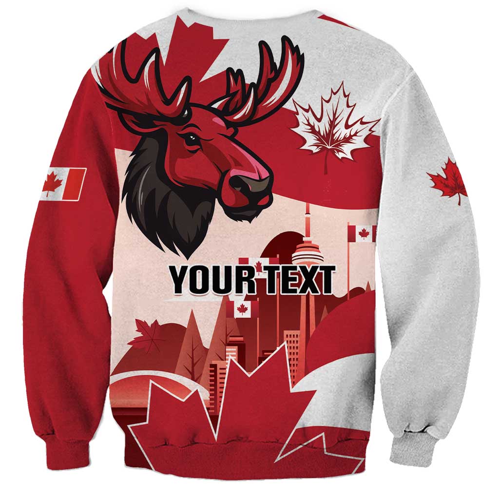 Personalised Canada Day 1867 Sweatshirt Moose With Maple Leaves