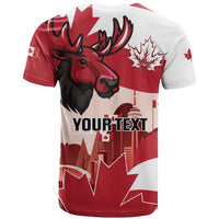 Personalised Canada Day 1867 T Shirt Moose With Maple Leaves
