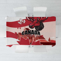 Canada Day 1867 Tablecloth Moose With Maple Leaves