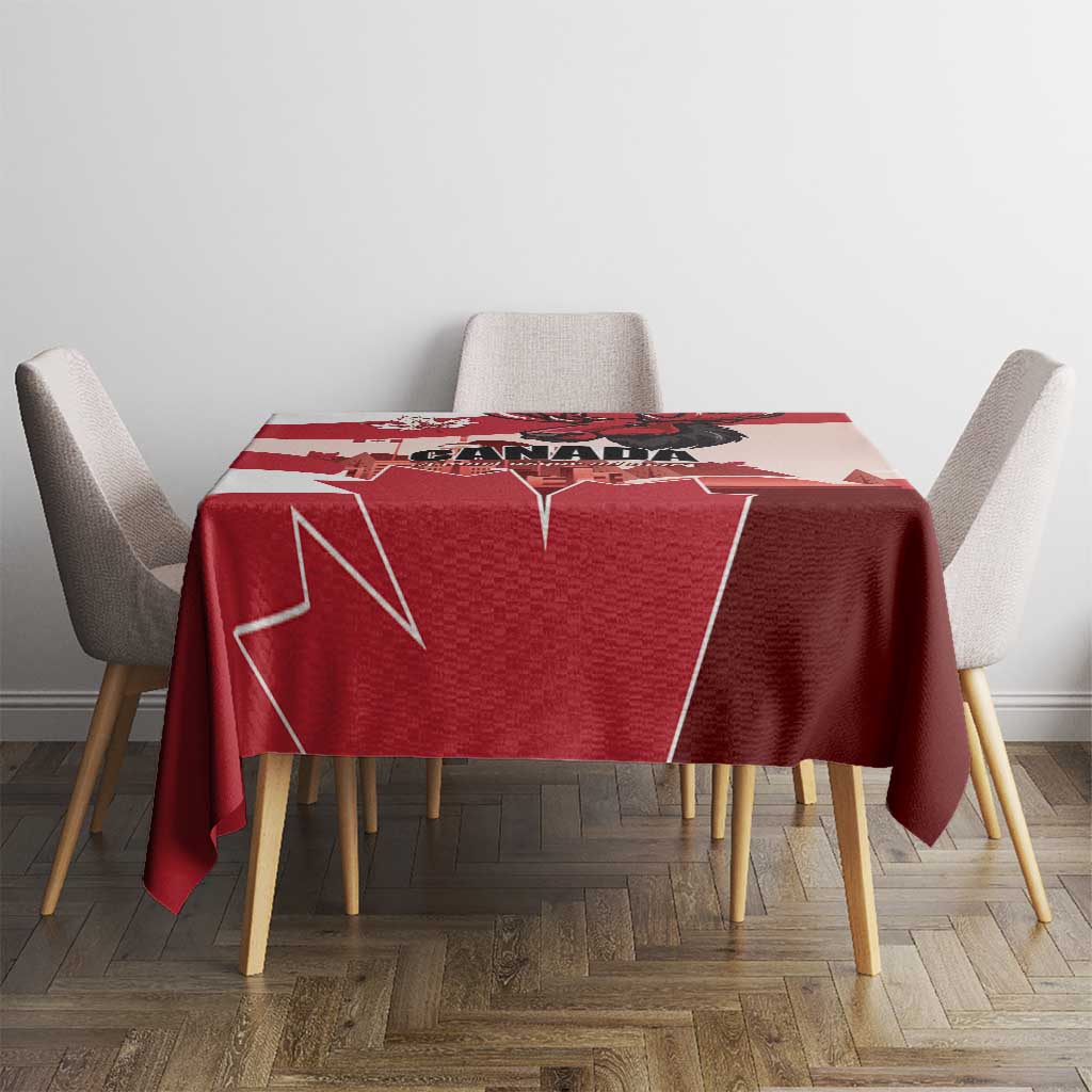 Canada Day 1867 Tablecloth Moose With Maple Leaves