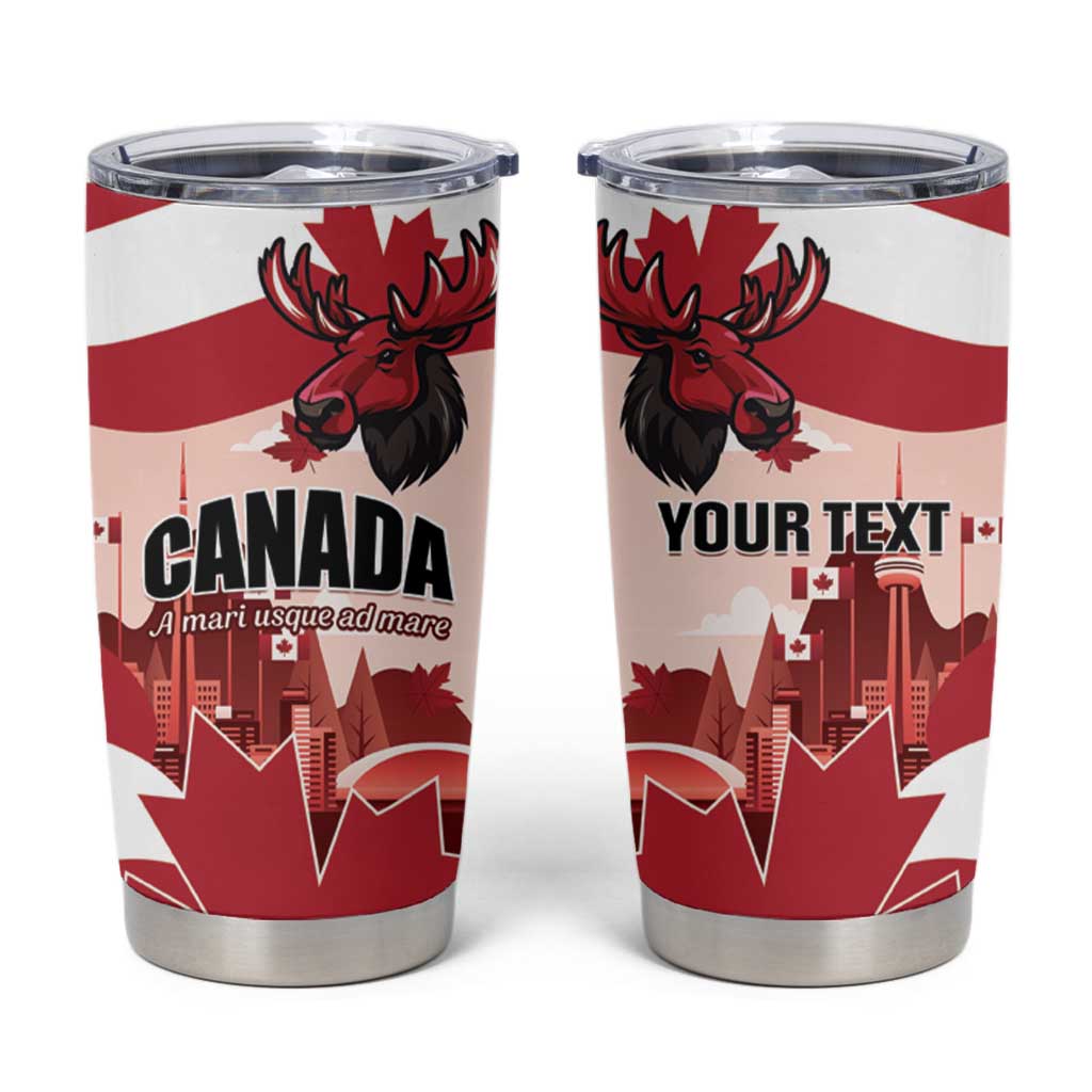 Personalised Canada Day 1867 Tumbler Cup Moose With Maple Leaves