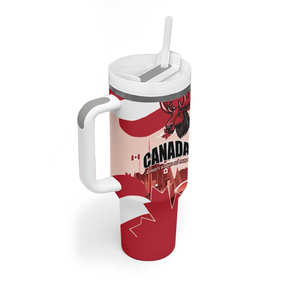 Personalised Canada Day 1867 Tumbler With Handle Moose With Maple Leaves