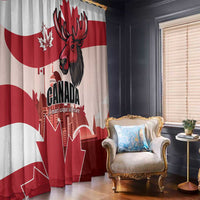 Canada Day 1867 Window Curtain Moose With Maple Leaves