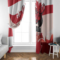 Canada Day 1867 Window Curtain Moose With Maple Leaves