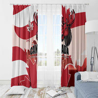 Canada Day 1867 Window Curtain Moose With Maple Leaves