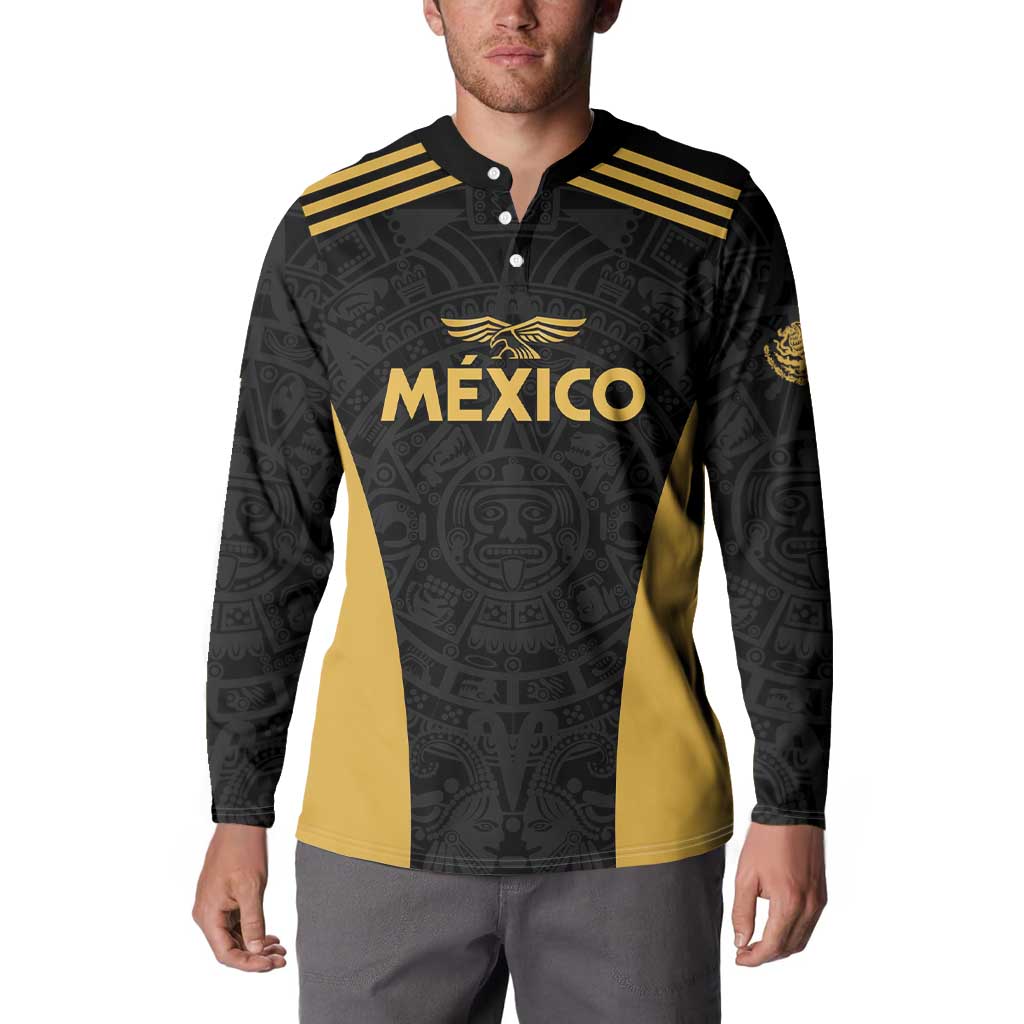 Custom Football 2025 Mexico Button Sweatshirt Special Gold Edition