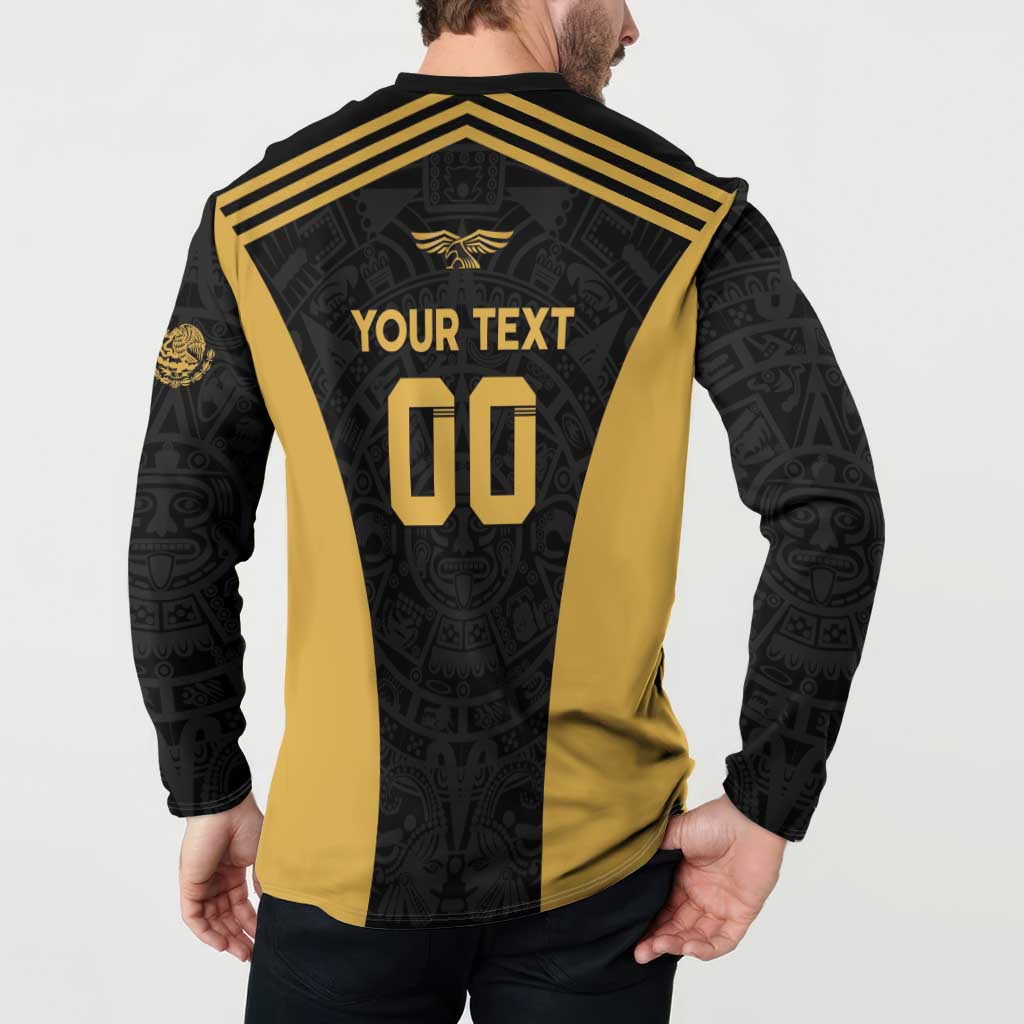 Custom Football 2025 Mexico Button Sweatshirt Special Gold Edition