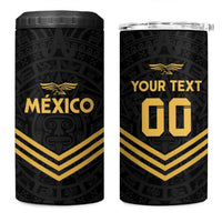 Custom Football 2025 Mexico 4 in 1 Can Cooler Tumbler Special Gold Edition