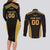 Custom Football 2025 Mexico Couples Matching Long Sleeve Bodycon Dress and Long Sleeve Button Shirt Special Gold Edition