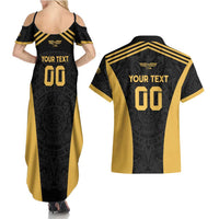 Custom Football 2025 Mexico Couples Matching Summer Maxi Dress and Hawaiian Shirt Special Gold Edition