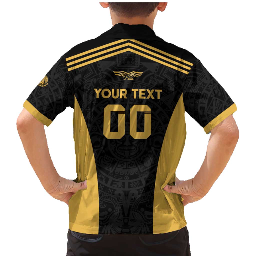 Custom Football 2025 Mexico Family Matching Mermaid Dress and Hawaiian Shirt Special Gold Edition