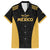 Custom Football 2025 Mexico Family Matching Off The Shoulder Long Sleeve Dress and Hawaiian Shirt Special Gold Edition