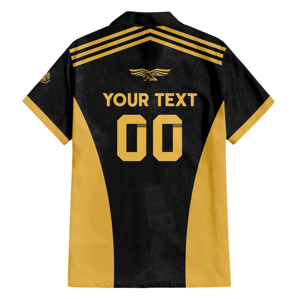 Custom Football 2025 Mexico Family Matching Off The Shoulder Long Sleeve Dress and Hawaiian Shirt Special Gold Edition