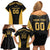 Custom Football 2025 Mexico Family Matching Off Shoulder Short Dress and Hawaiian Shirt Special Gold Edition