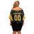 Custom Football 2025 Mexico Family Matching Off Shoulder Short Dress and Hawaiian Shirt Special Gold Edition