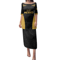 Custom Football 2025 Mexico Family Matching Puletasi and Hawaiian Shirt Special Gold Edition