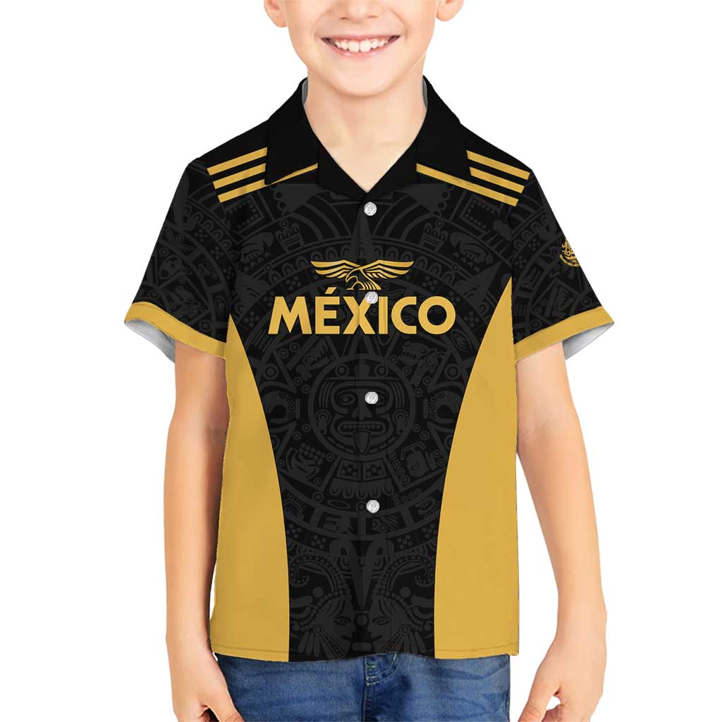 Custom Football 2025 Mexico Family Matching Puletasi and Hawaiian Shirt Special Gold Edition