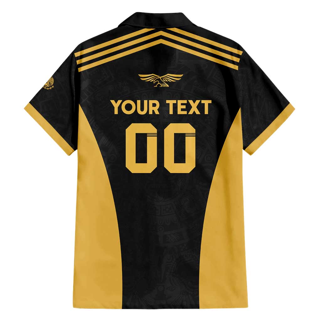 Custom Football 2025 Mexico Family Matching Short Sleeve Bodycon Dress and Hawaiian Shirt Special Gold Edition