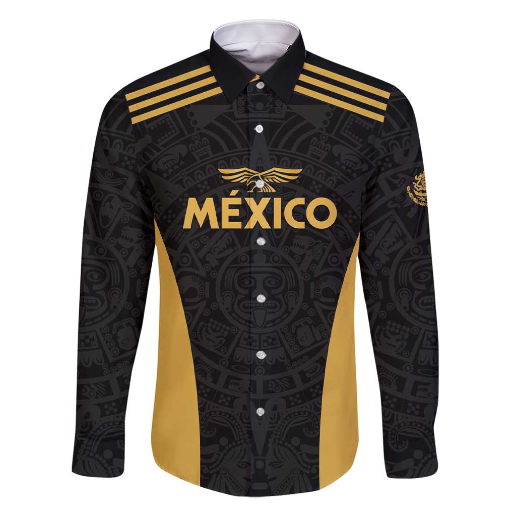 Custom Football 2025 Mexico Family Matching Short Sleeve Bodycon Dress and Hawaiian Shirt Special Gold Edition