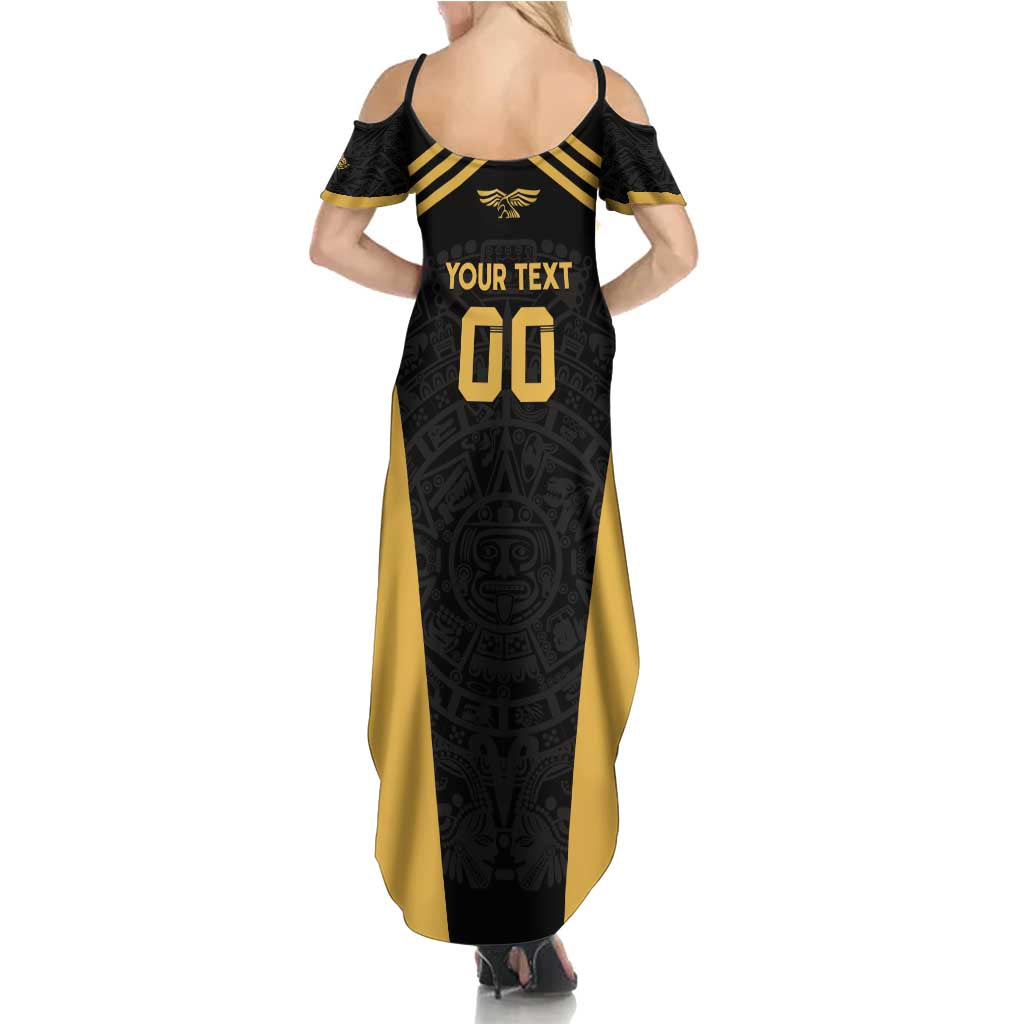 Custom Football 2025 Mexico Family Matching Summer Maxi Dress and Hawaiian Shirt Special Gold Edition
