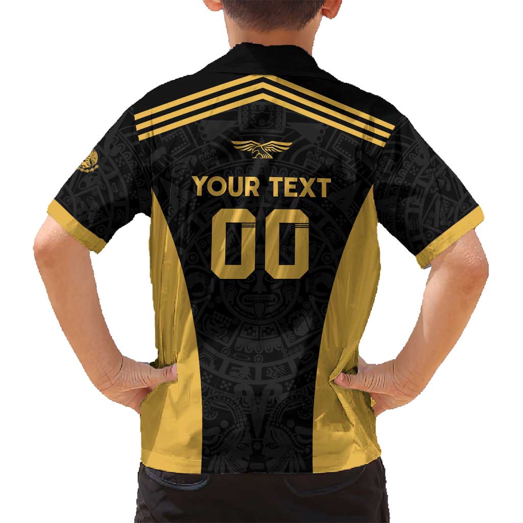 Custom Football 2025 Mexico Family Matching Tank Maxi Dress and Hawaiian Shirt Special Gold Edition