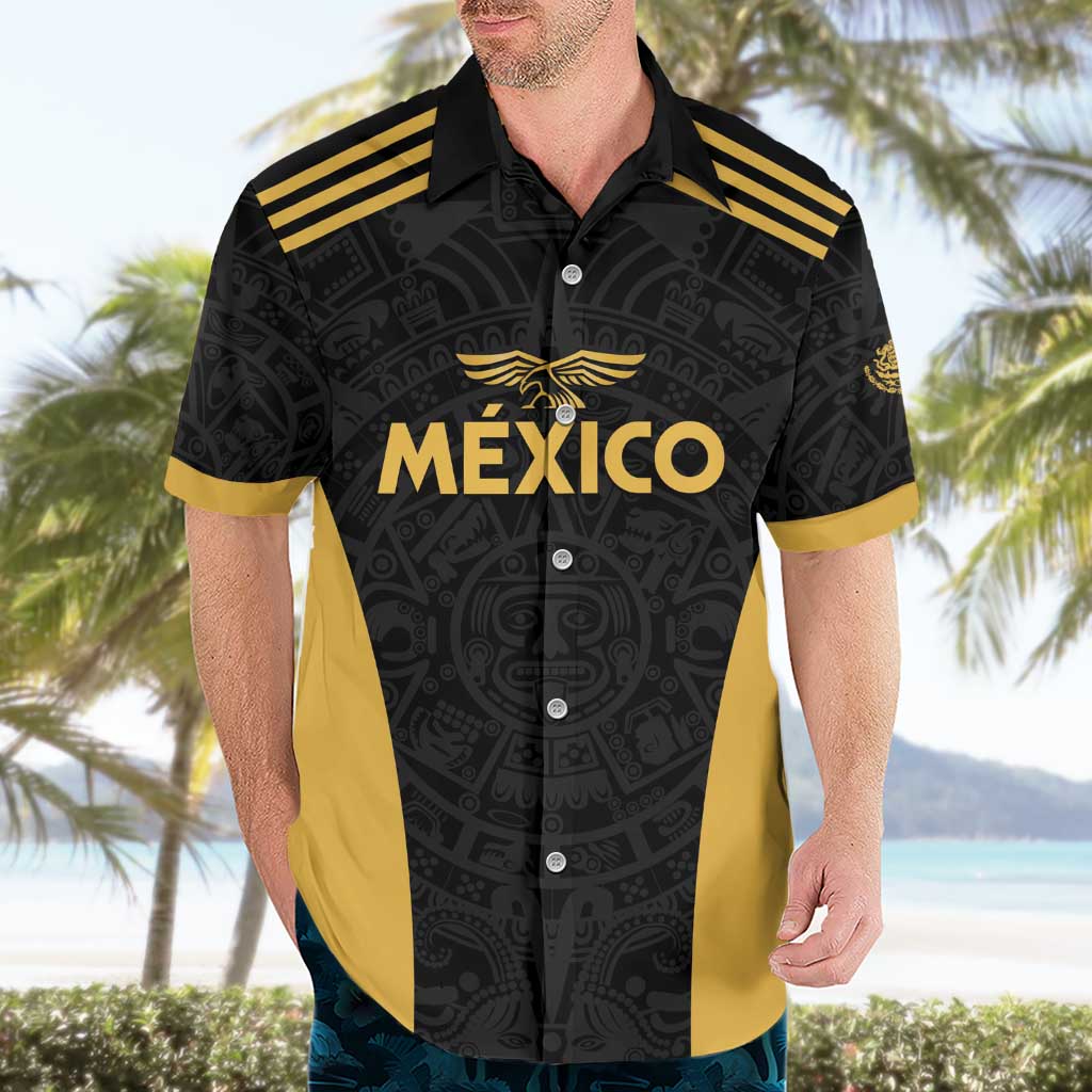 Custom Football 2025 Mexico Hawaiian Shirt Special Gold Edition