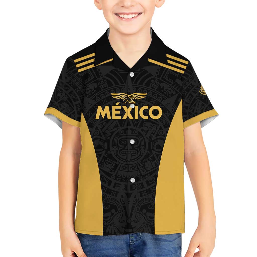 Custom Football 2025 Mexico Kid Hawaiian Shirt Special Gold Edition