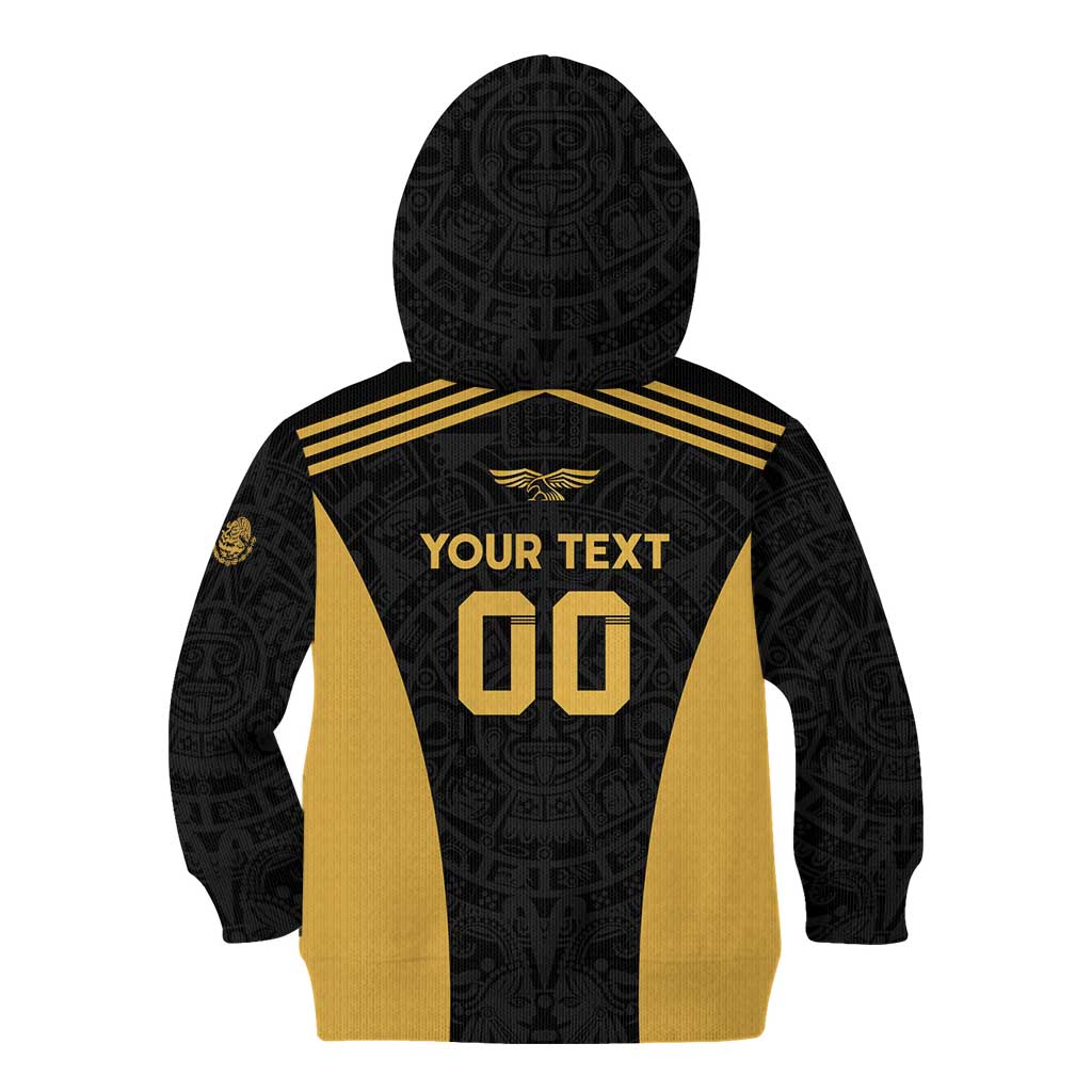 Custom Football 2025 Mexico Kid Hoodie Special Gold Edition